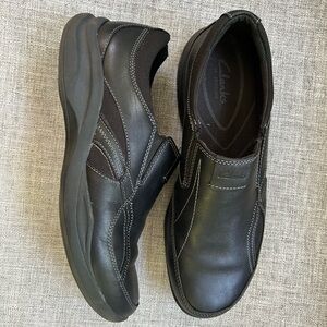 Clarks In-motion  Men's  Leather Black Slip On Loafers Shoes Size 10M